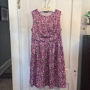 Bloomchic Purple Flutter Ruched Tank Dress